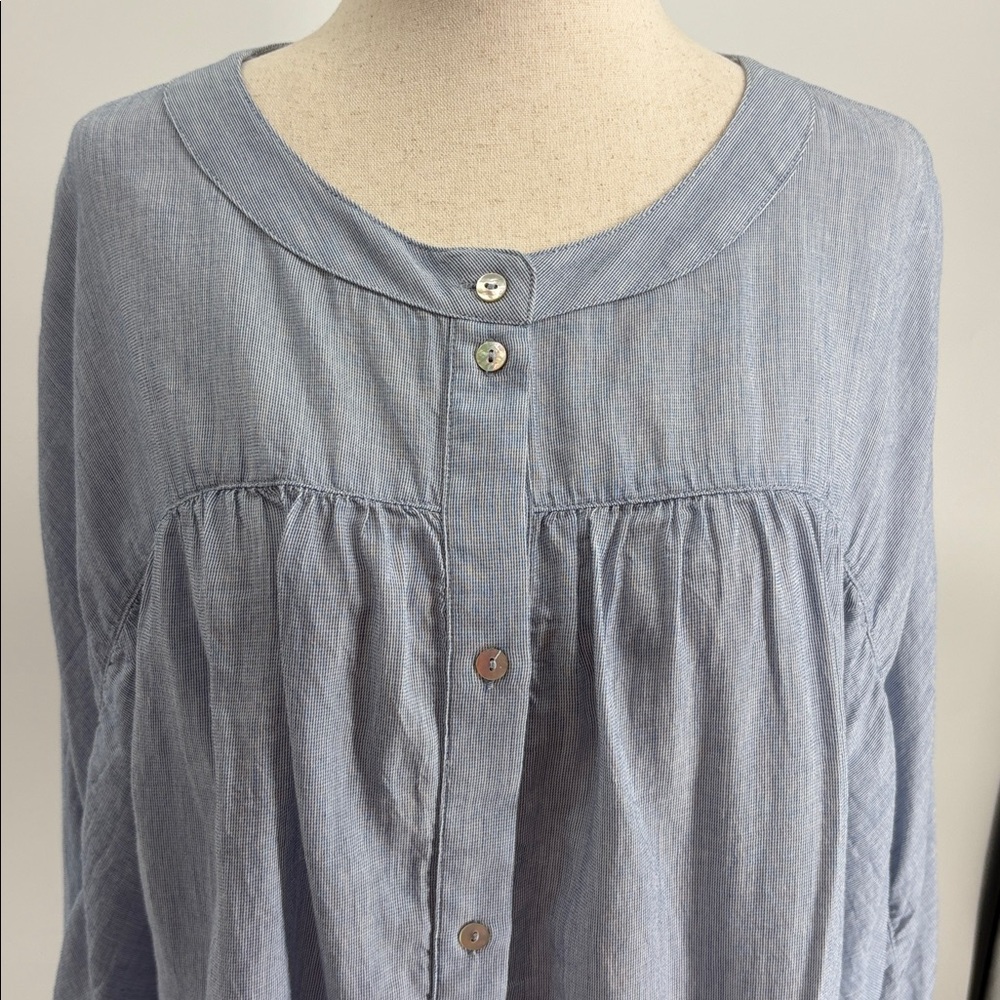 Sundance Dusty Blue Cotton Dolman Sleeve Boho Blouse Size Medium NWOT - Picture 3 of 8